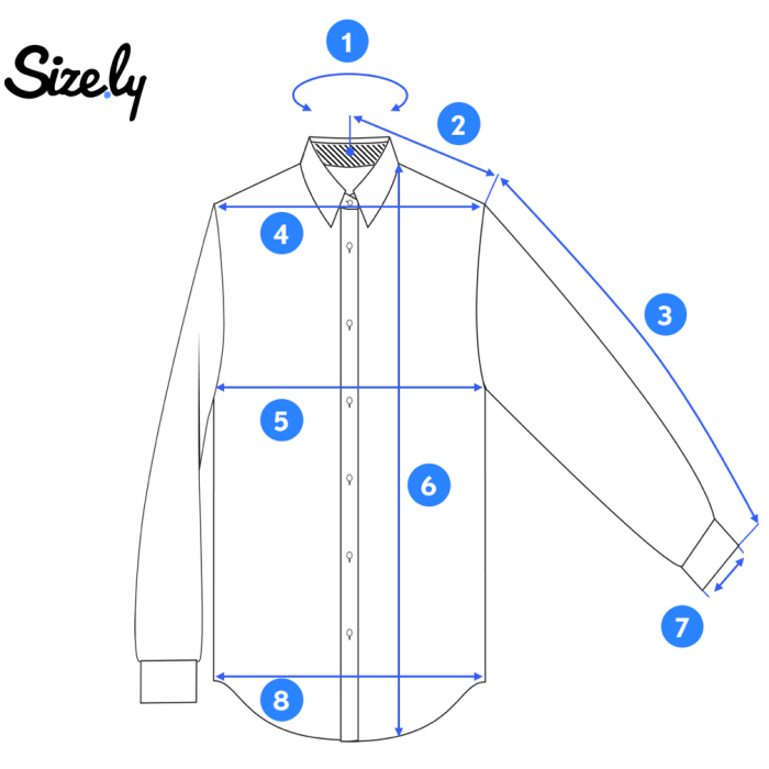 Mens dress shirt measurements