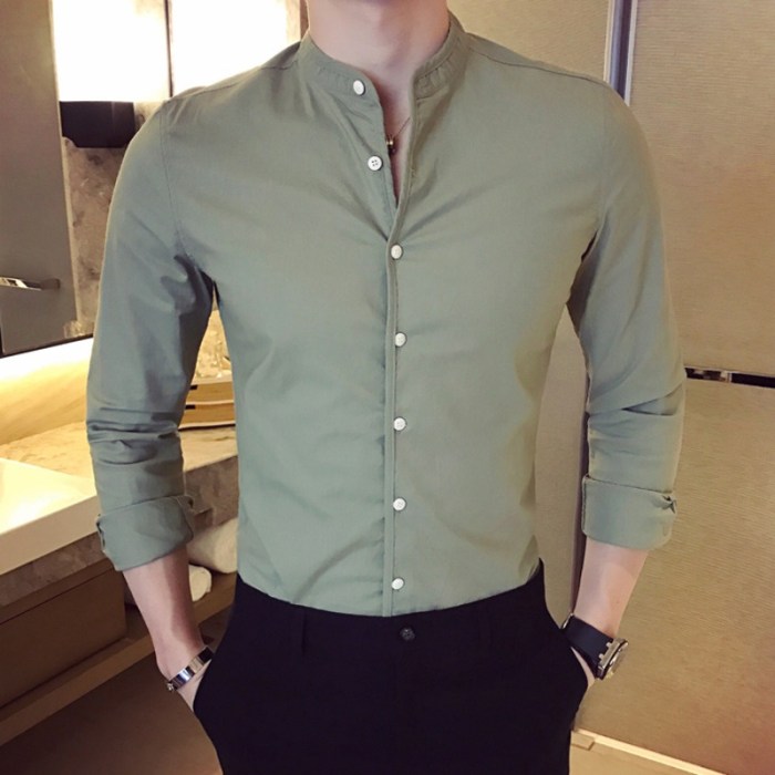 Mens skinny fit dress shirt