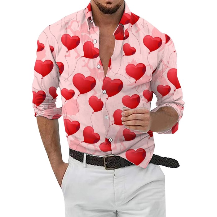 Men's heart dress shirt