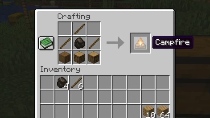 How to make a decoration campfire minecraft