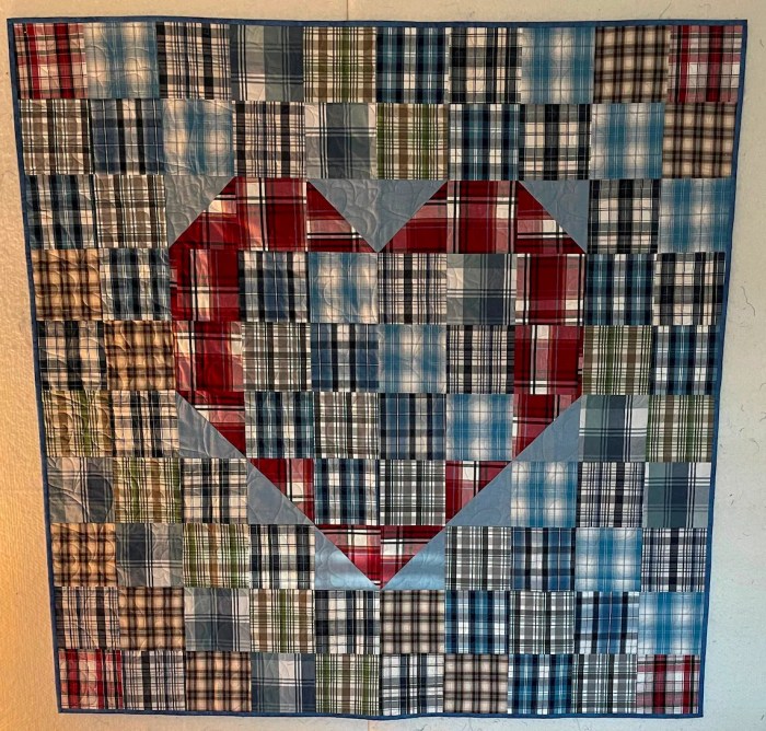 Quilt made from men's dress shirts