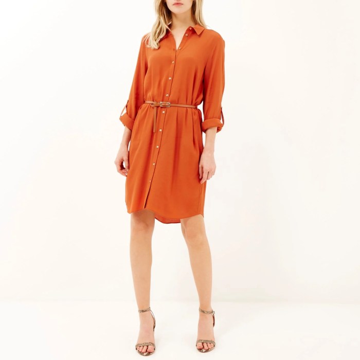 Orange dress shirt for women