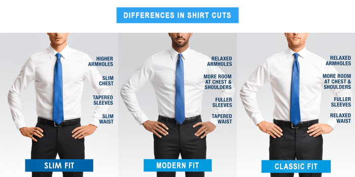 Tailored fit mens dress shirts